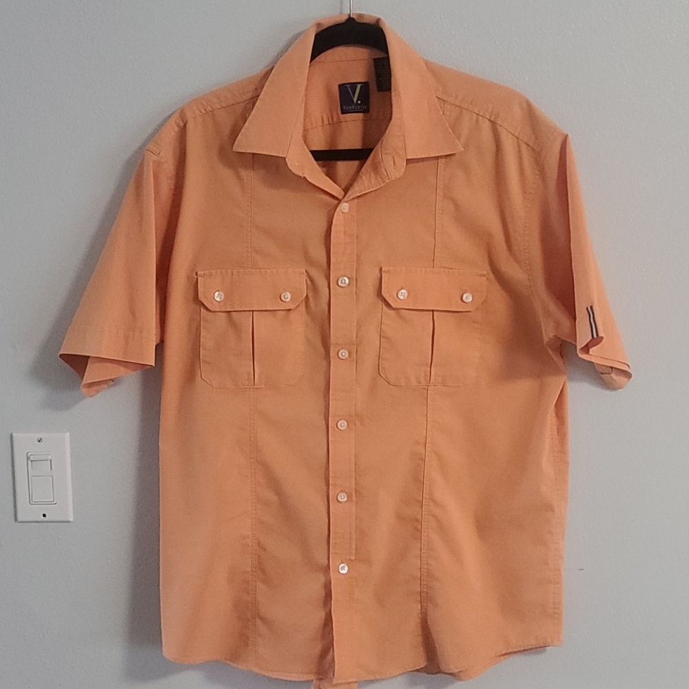 Van Heusen Men's Casual Short Sleeve Shirt Size L